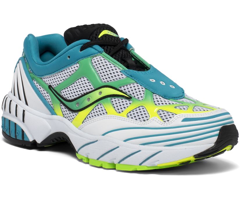 Saucony Grid Web Women's Originals White / Yellow / Turquoise | Canada 004RVDW